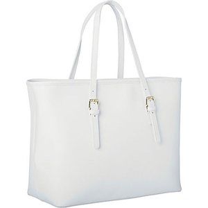 Classic White Leather Tote